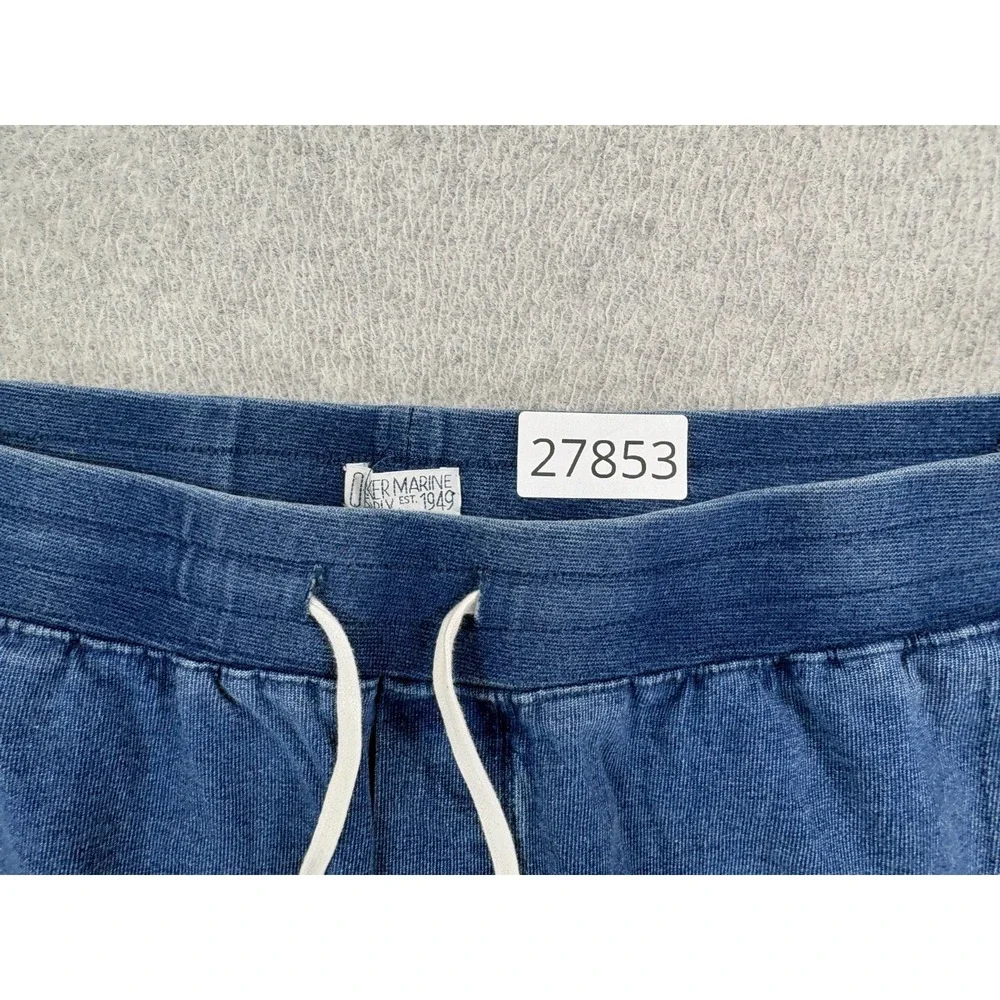 Quaker Marine Dark Wash Indigo Loopback Terry‎ Joggers (Men's Large) Blue